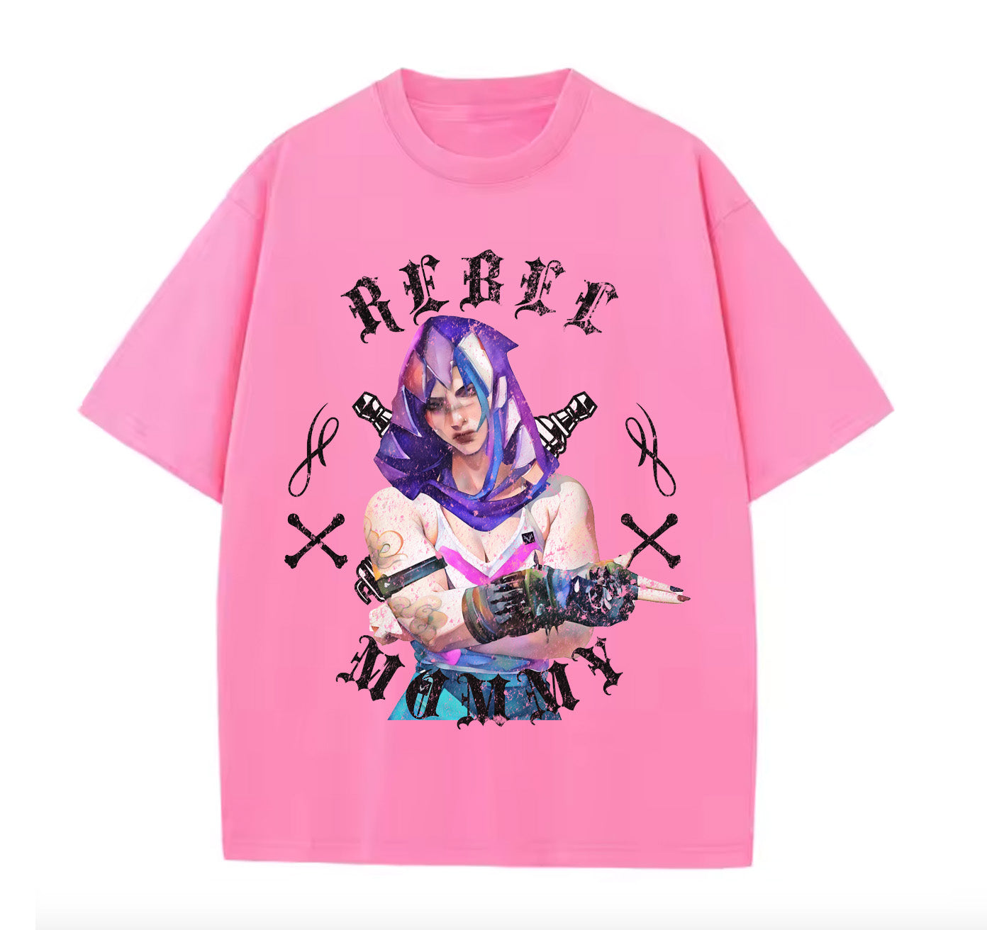 Victorious Rebel Mommy Oversize Gym T-shirt (VI Cosplaying Jinx/ Arcane)