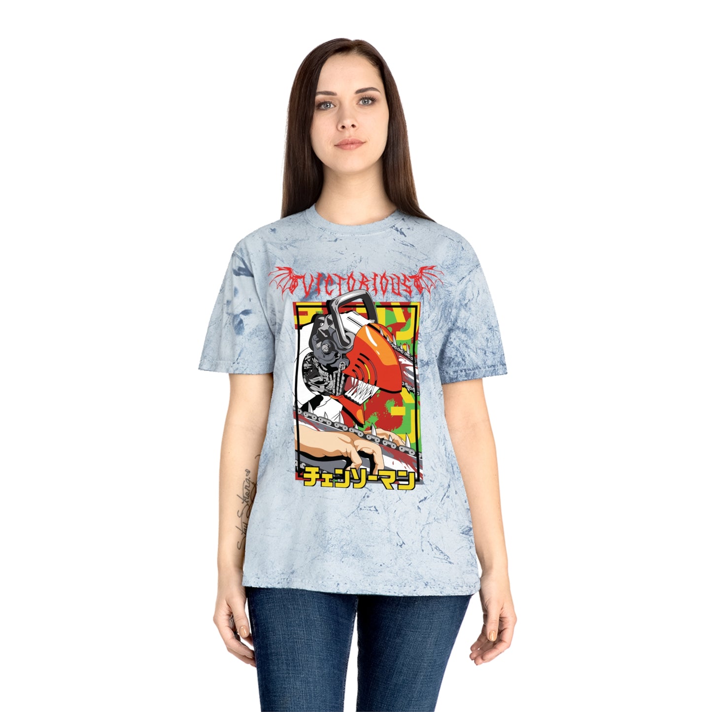 Anime Chainsaw Man Denji (Full Throttle) - Tie Dye Vintage Style T-shirt