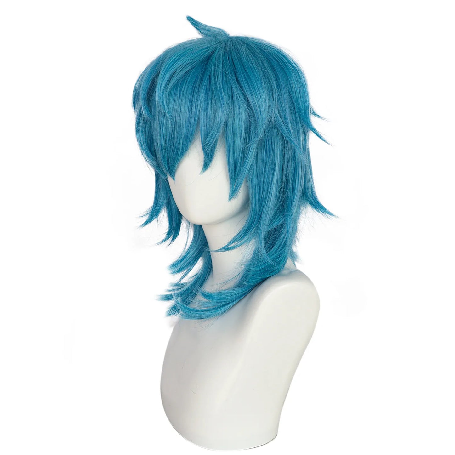 Synthetic Medium Length Wig/ Straight Blue Sally Face Cosplay