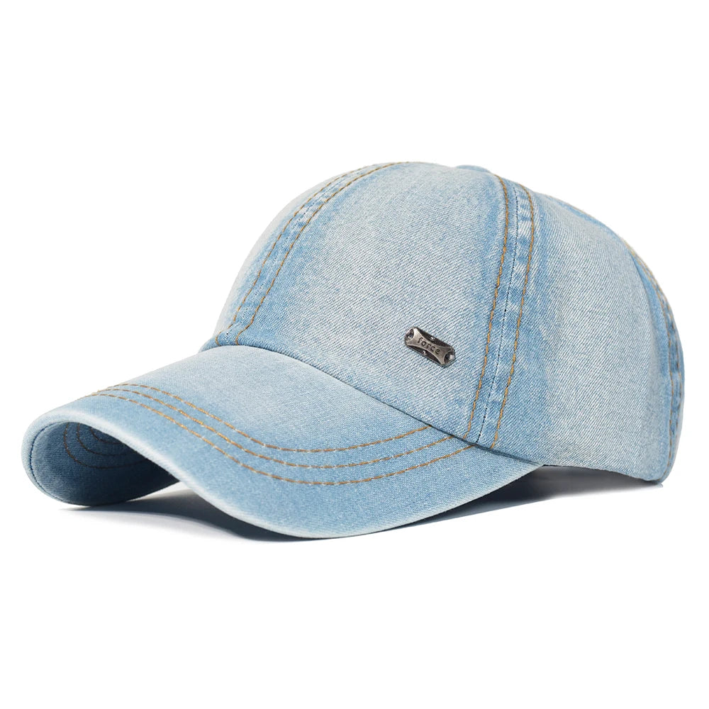 Vintage Washed Cotton Baseball Cap/ Men Women Denim Dad Hat Adjustable
