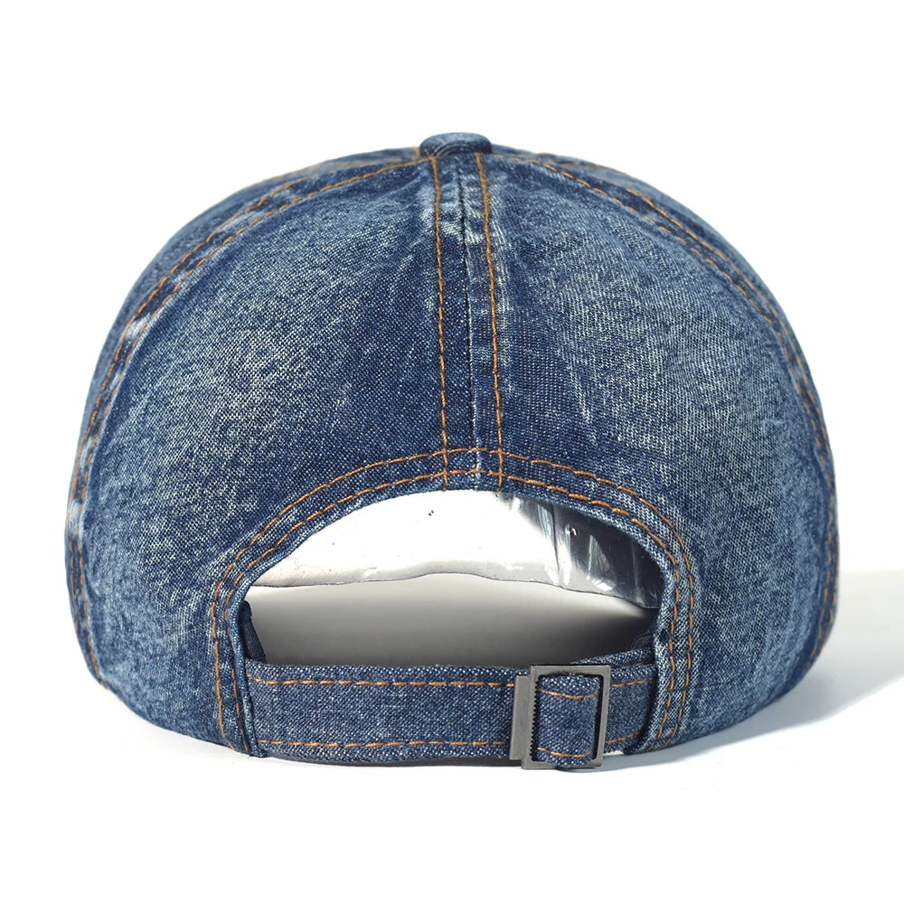 Vintage Washed Cotton Baseball Cap/ Men Women Denim Dad Hat Adjustable
