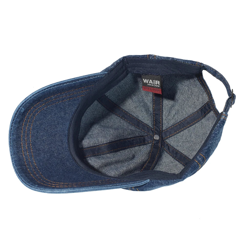 Vintage Washed Cotton Baseball Cap/ Men Women Denim Dad Hat Adjustable