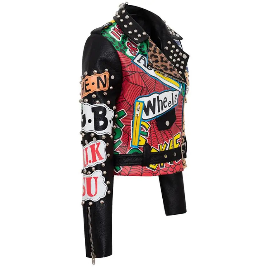 Victorious Phantom graffiti Leather Jacket