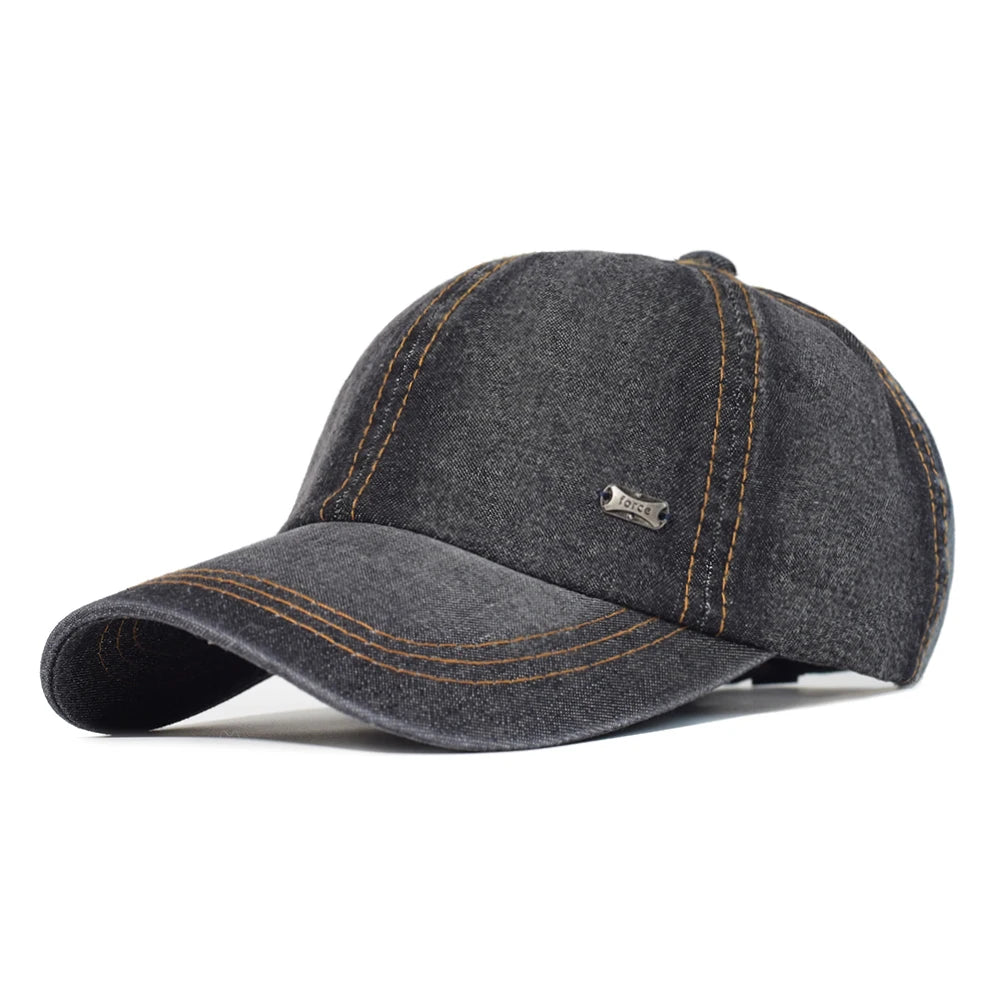 Vintage Washed Cotton Baseball Cap/ Men Women Denim Dad Hat Adjustable