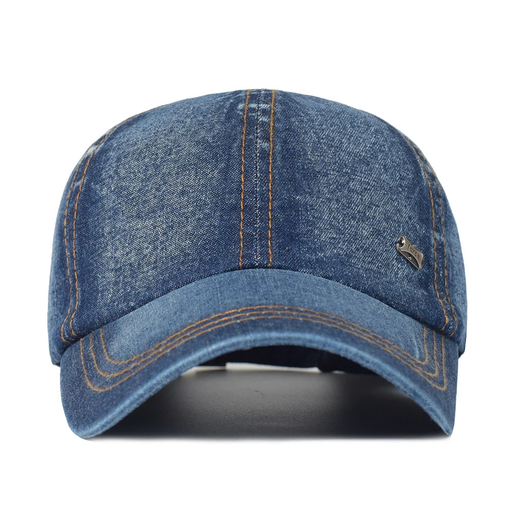 Vintage Washed Cotton Baseball Cap/ Men Women Denim Dad Hat Adjustable