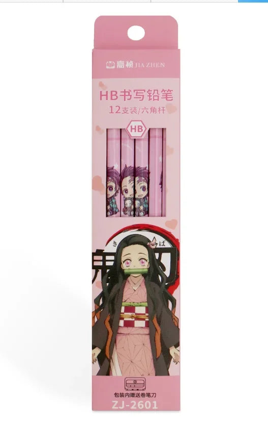 Victorious 12 Pcs Anime Demon Slayer Drawing Pencil (Wood HB)