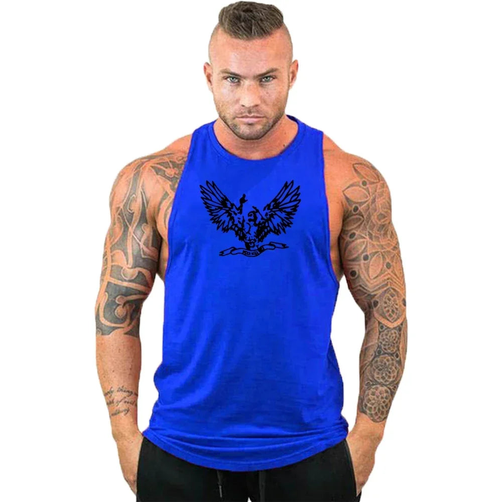 Workout Gym Tank Top /Mens Muscle Sleeveless Sportswear Shirt / Bodybuilding