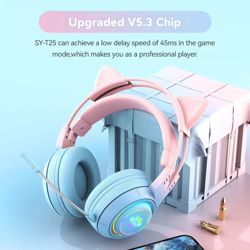 Victorious Antlers/Cat Ear Wireless Bluetooth Headphone / Gamer Headset With RGB Light