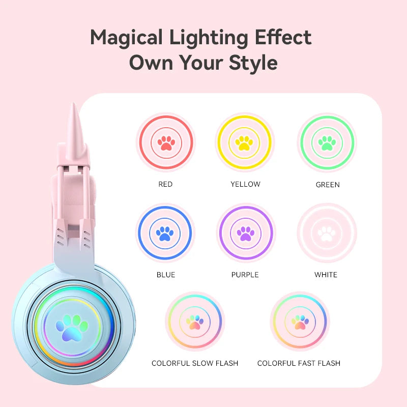 Victorious Antlers/Cat Ear Wireless Bluetooth Headphone / Gamer Headset With RGB Light