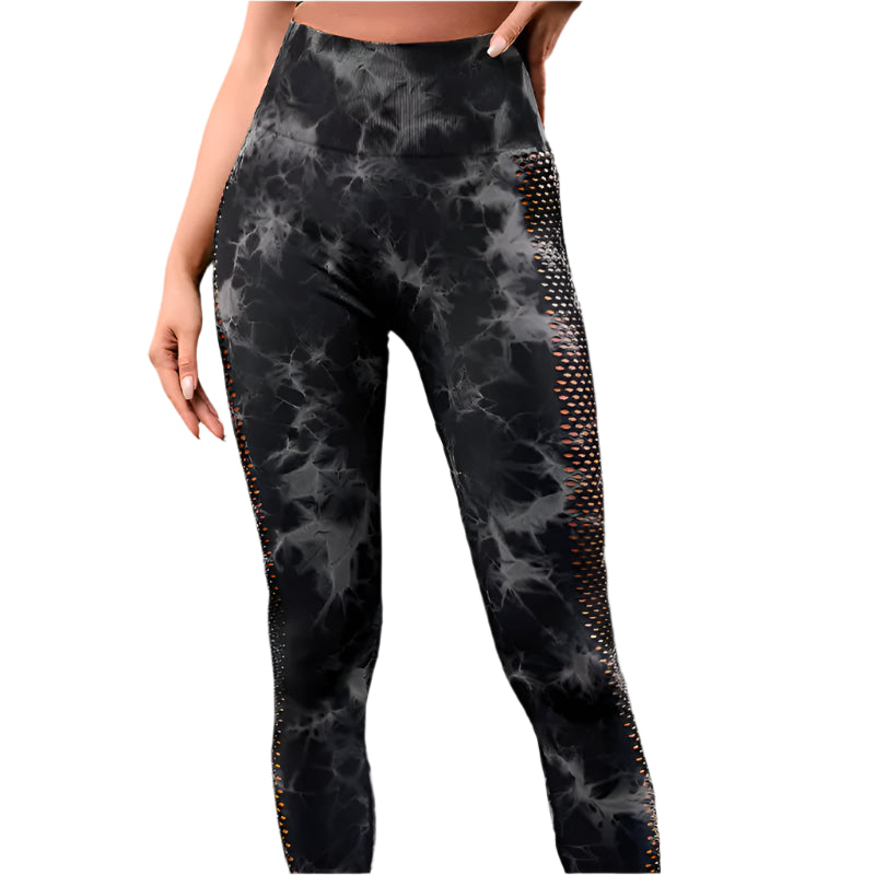 Victorious Nebula Gym/ Yoga Leggings / Tie-Dye Mesh Tech