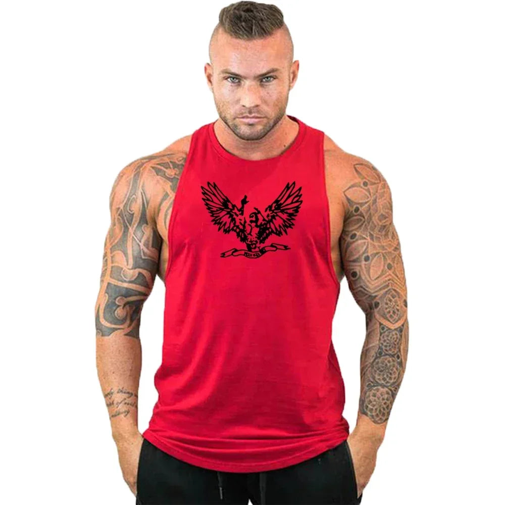 Workout Gym Tank Top /Mens Muscle Sleeveless Sportswear Shirt / Bodybuilding