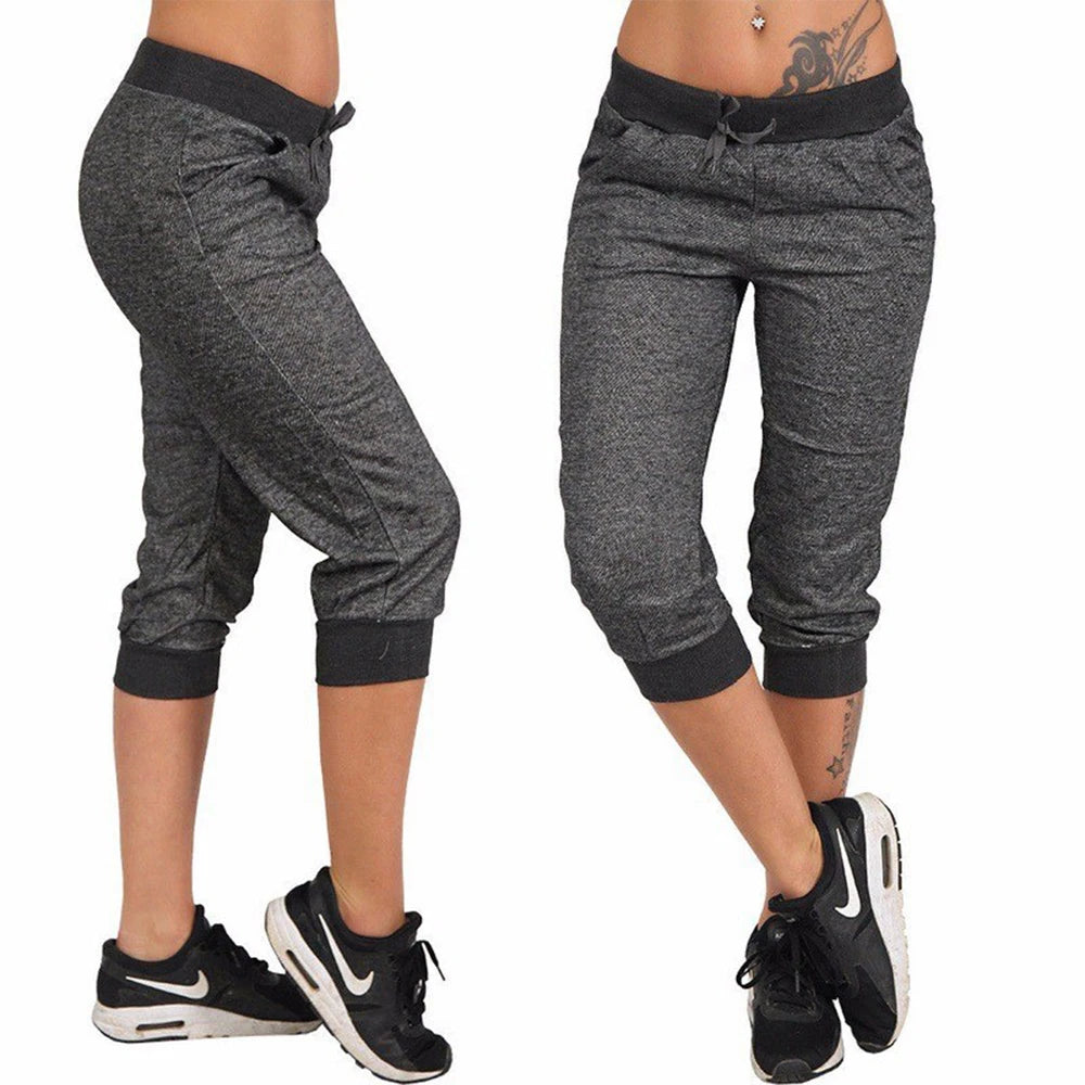 Cropped Harem pants elasticated lace-up pants with pockets (Victorious Aurora Nexus Pants)
