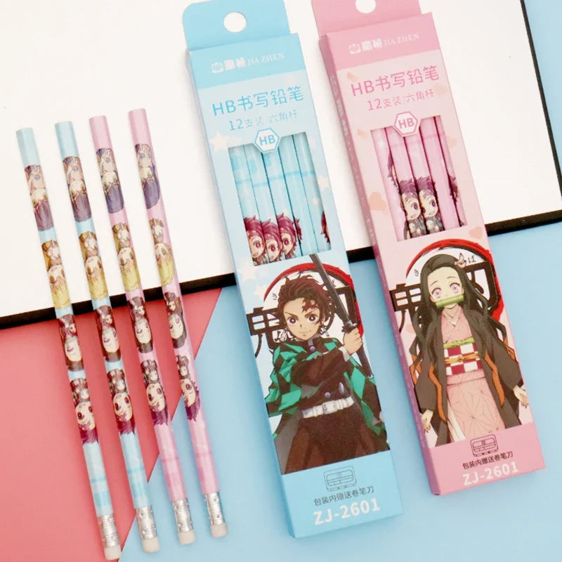 Victorious 12 Pcs Anime Demon Slayer Drawing Pencil (Wood HB)