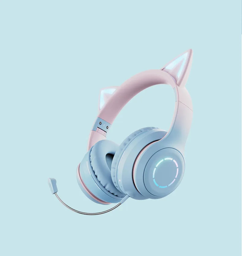 Victorious QearFun Gradient Pink Cat ear Headphones with Mic
