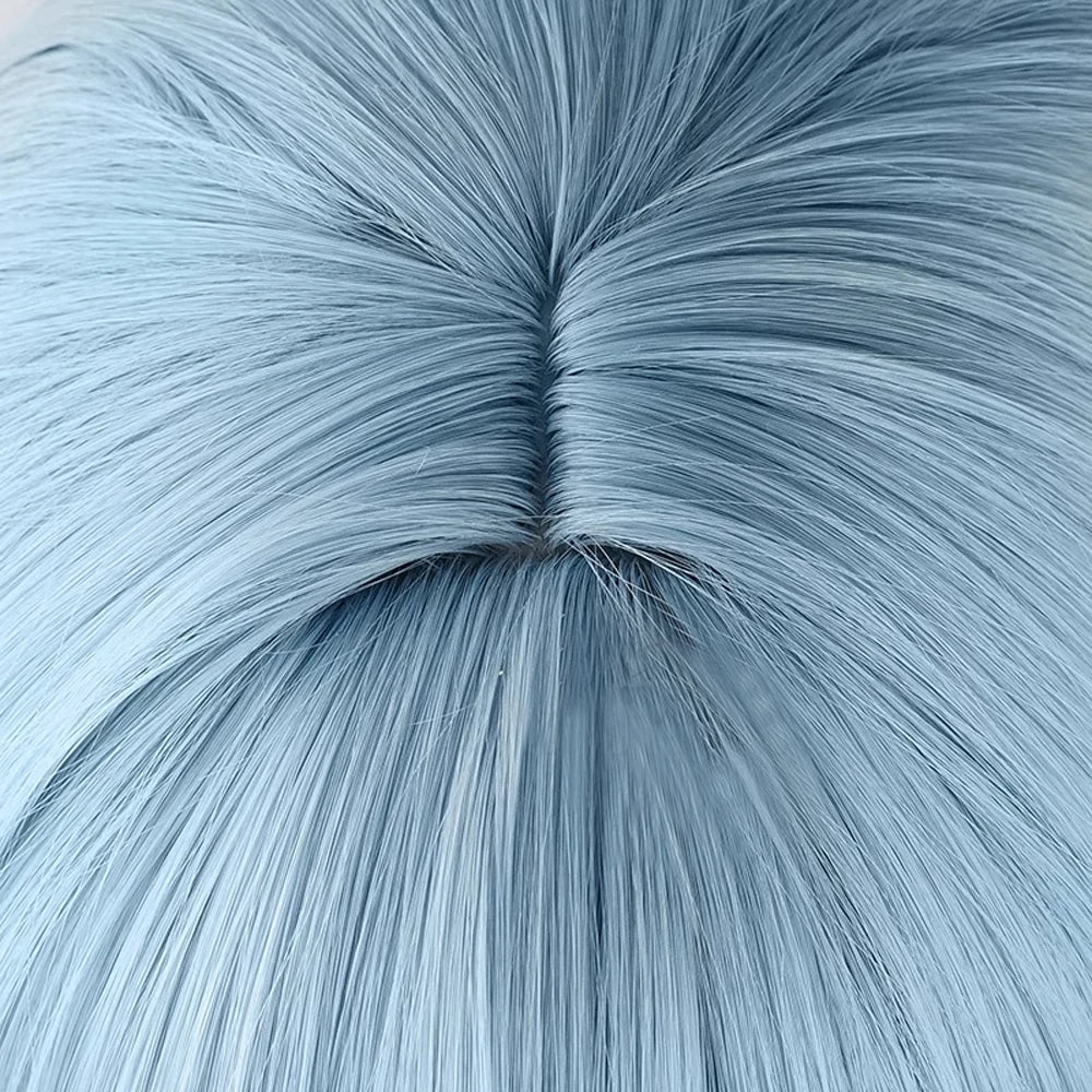 Long Wavy Synthetic Blue Women Wig / Anime Game Cosplay Heat Resistant