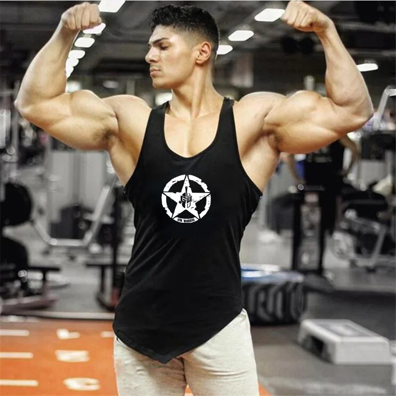 Gym Bodybuilding Muscle Tank Top/ Sleeveless Cotton Breathable Tank Top