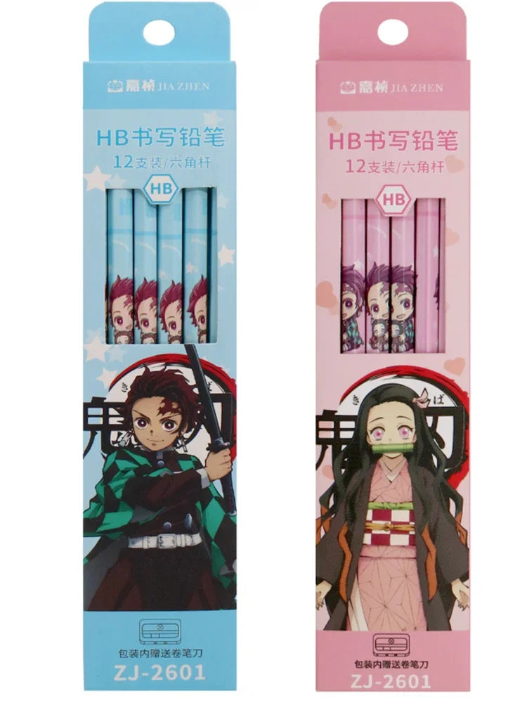 Victorious 12 Pcs Anime Demon Slayer Drawing Pencil (Wood HB)