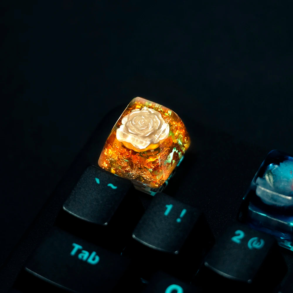 Victorious 1 Piece Ice Rose/Polar Bear/Steampunk/Gear/Pond Fish/Koi/Stars Artisan Resin Keycaps ESC Mechanical Backlit Keyboard RGB Keycap