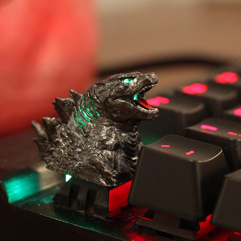 Victorious Godzilla Personalized Keycaps Handmade Resin three-dimensional light transmission/ Mechanical Keyboard
