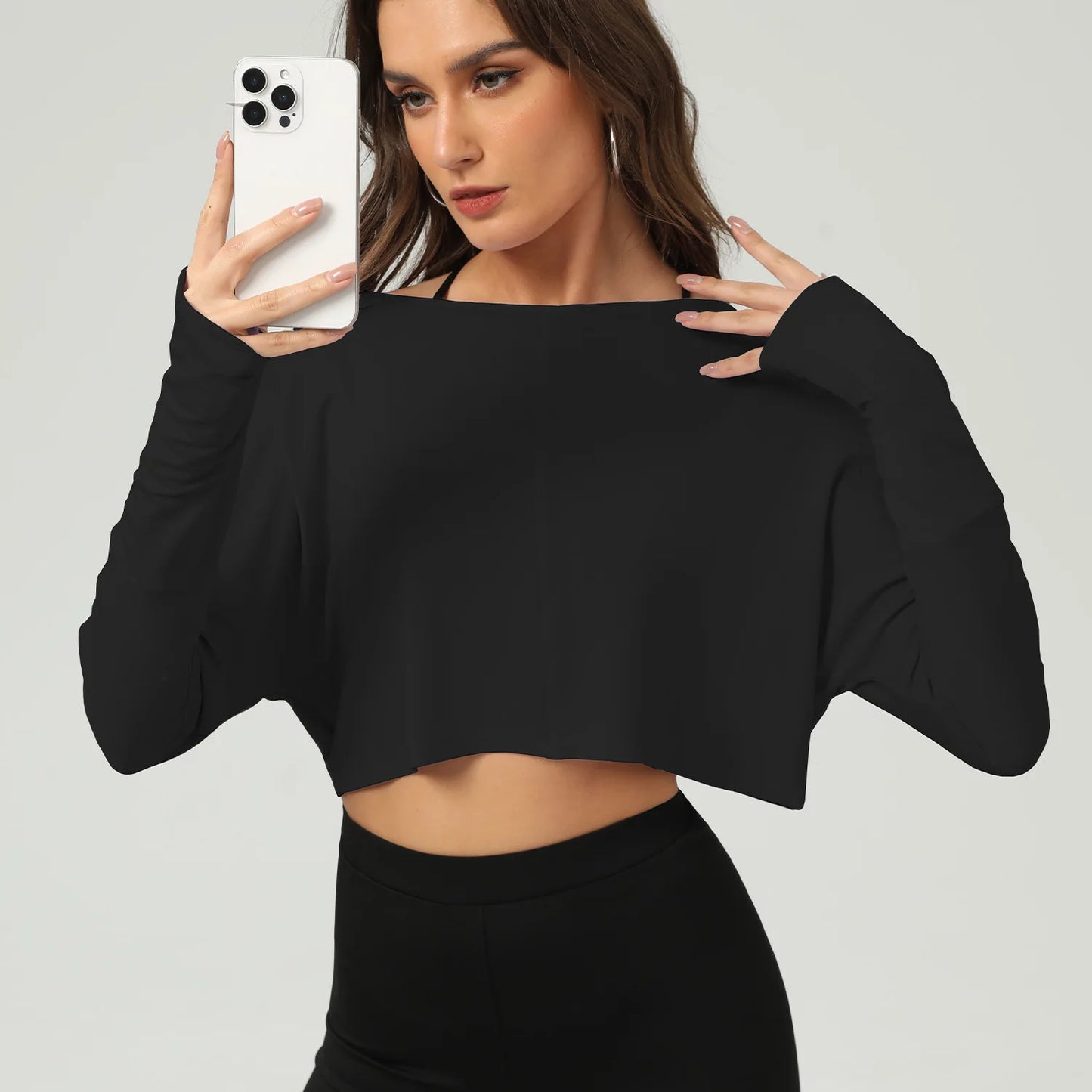 Yoga Shirts Women Long Sleeve Hollow Out Backless Crop Top (Victorious NeuraFit)