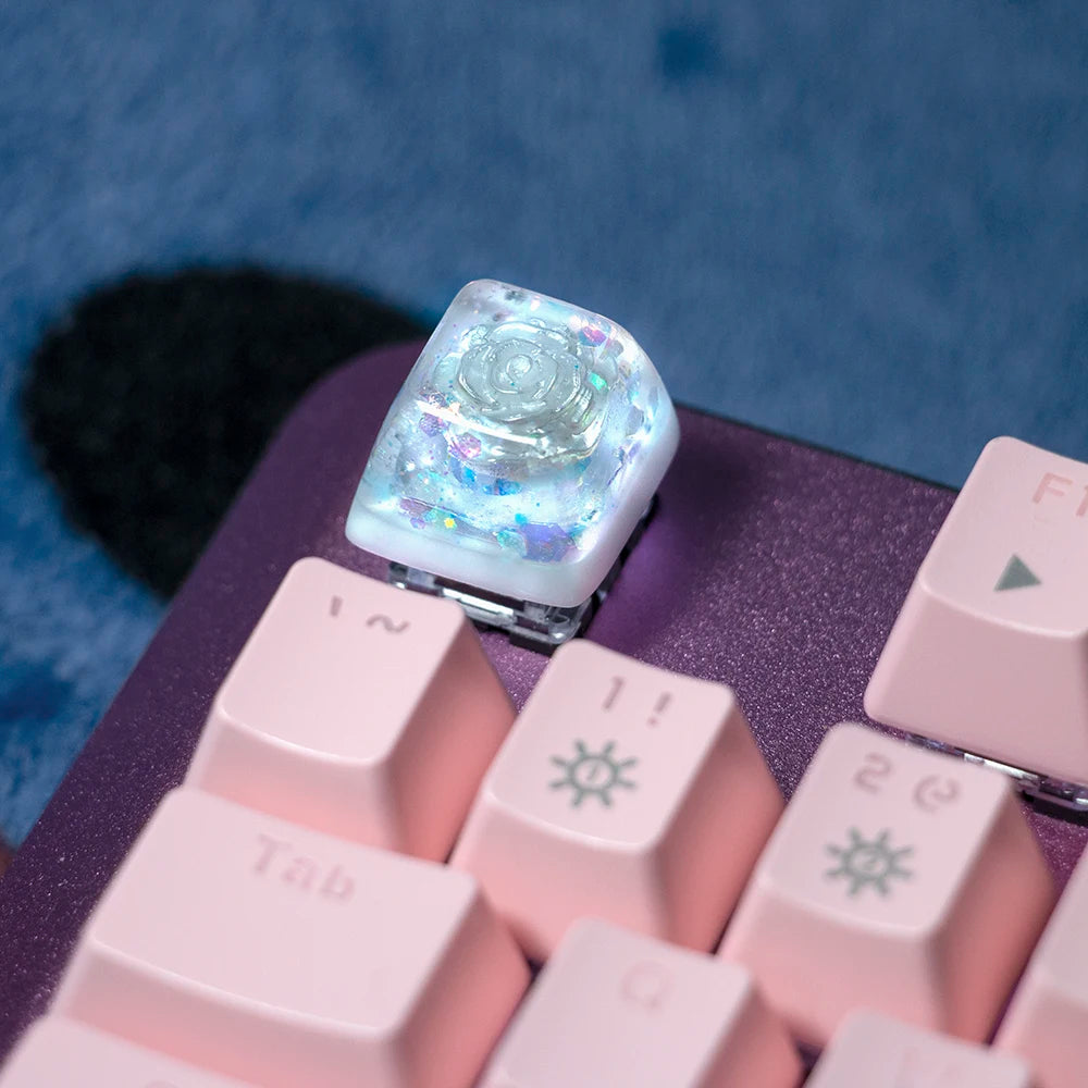 Victorious 1 Piece Ice Rose/Polar Bear/Steampunk/Gear/Pond Fish/Koi/Stars Artisan Resin Keycaps ESC Mechanical Backlit Keyboard RGB Keycap