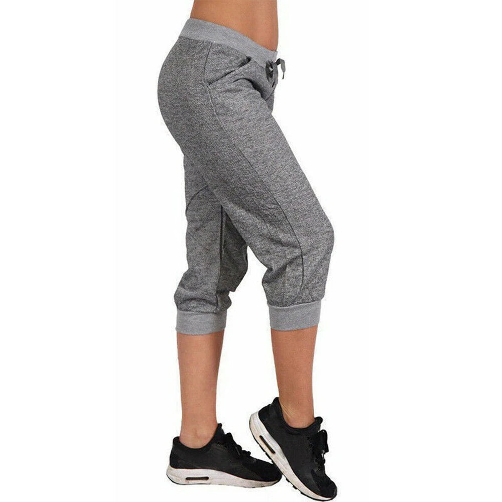 Cropped Harem pants elasticated lace-up pants with pockets (Victorious Aurora Nexus Pants)