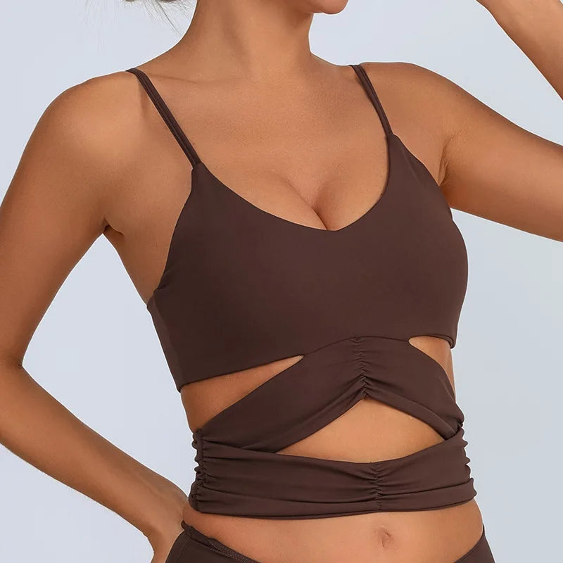 Yoga Vest Women's / Chest Pad Hollow Bra/ (Victorious Pulse Tech Support)