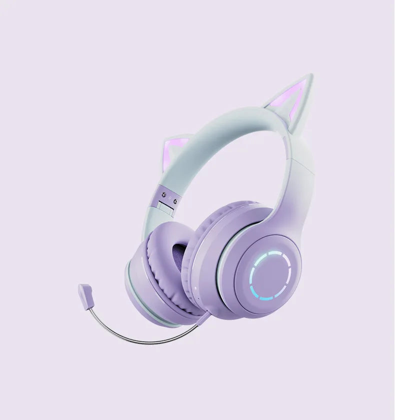 Victorious QearFun Gradient Pink Cat ear Headphones with Mic