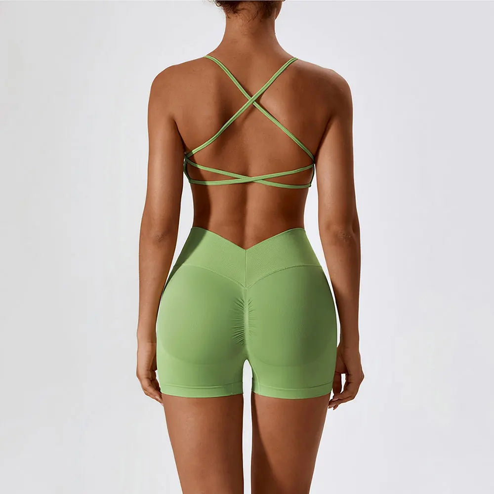 Women'S Gym Yoga Set/ Moisture Wicking Full Sets/ Short & Bra (Victorious AlpFlex)