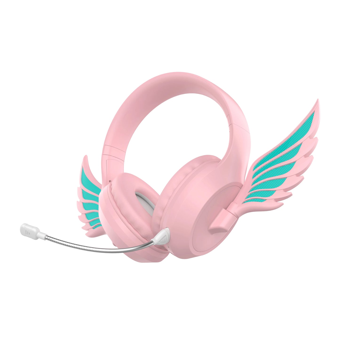 Victorious Valkyrie Wing Bluetooth Headphones with Detachable Noise Reduction Microphone App Control Light Color