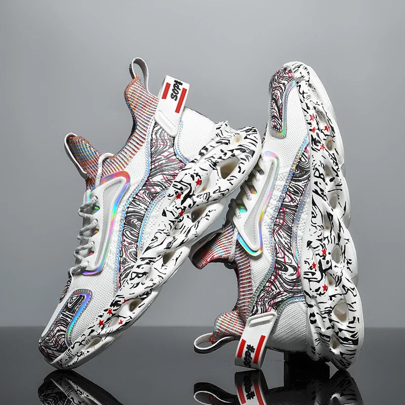 Workout Sneakers Male Size/ Mixed Color Graphics - Trendy Style