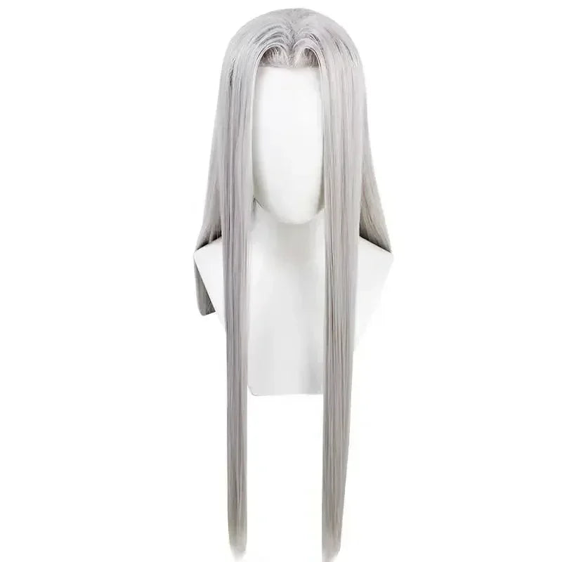 FF7 Sephiroth Cosplay Black/ Fantasy Leather Coat and Accessories