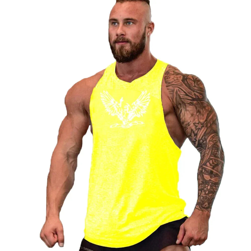 Workout Gym Tank Top /Mens Muscle Sleeveless Sportswear Shirt / Bodybuilding