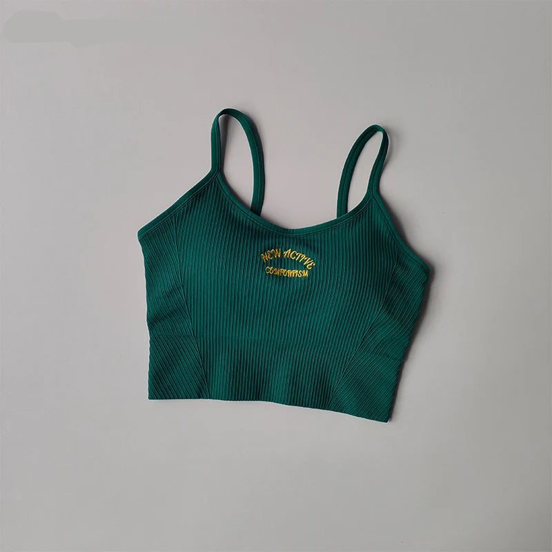 Color Blocking Sports Bra for Women / Fixed Cup Fitness Bra / Gym Bra