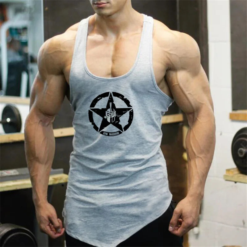 Gym Bodybuilding Muscle Tank Top/ Sleeveless Cotton Breathable Tank Top