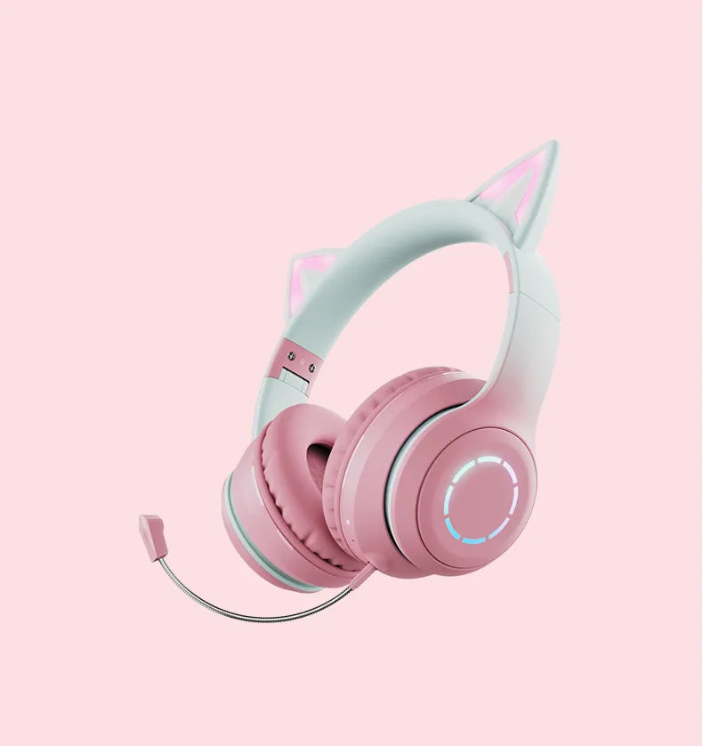 Victorious QearFun Gradient Pink Cat ear Headphones with Mic