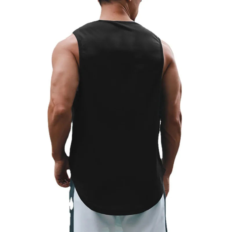 Japanese Turtle Script Printed Mens Gym Tank Top / Quick Dry Bodybuilding Tank Top