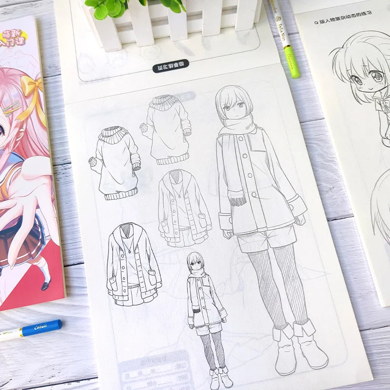 Victorious Anime character drawing introductory white sketchbook
