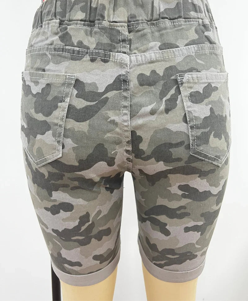 Camouflage Print Denim Shorts (Victorious Stratos Shorts)