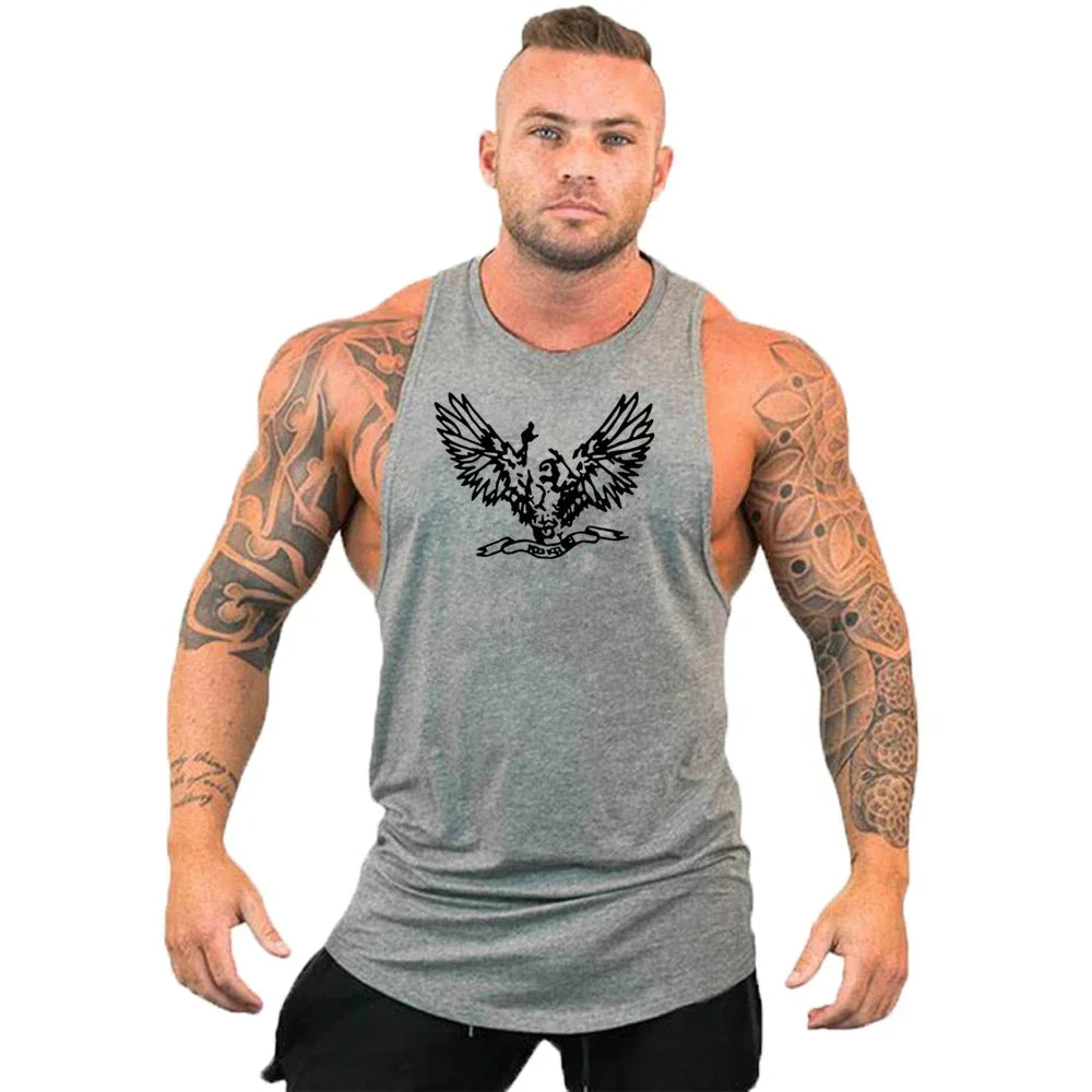 Workout Gym Tank Top /Mens Muscle Sleeveless Sportswear Shirt / Bodybuilding