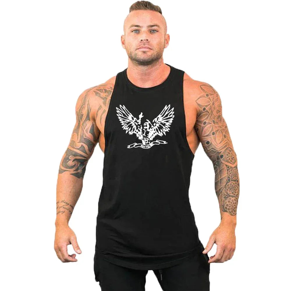 Workout Gym Tank Top /Mens Muscle Sleeveless Sportswear Shirt / Bodybuilding
