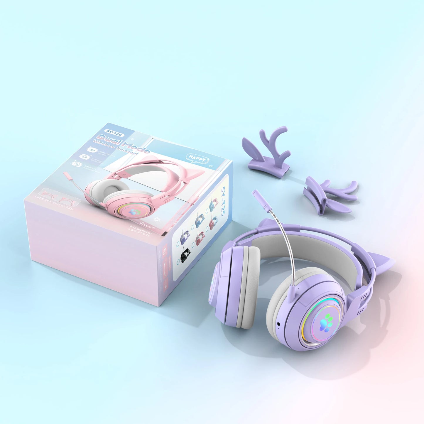 Victorious Antlers/Cat Ear Wireless Bluetooth Headphone / Gamer Headset With RGB Light