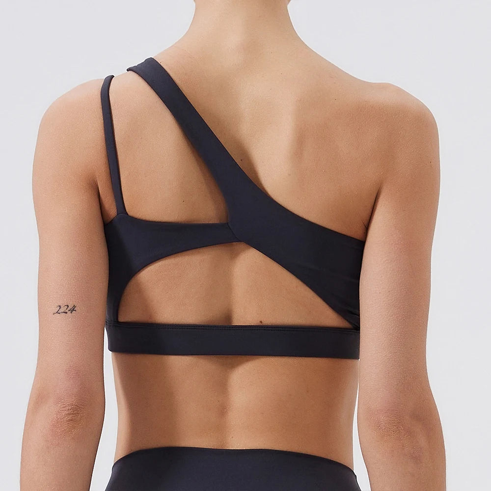 Women Sports Bra/ Push Up Fitness Bras/ One Shoulder Shockproof (Victorious Cosmo Surge)