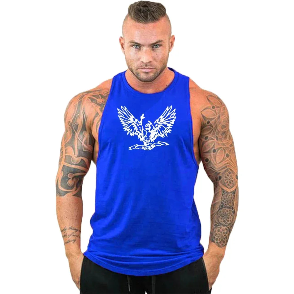 Workout Gym Tank Top /Mens Muscle Sleeveless Sportswear Shirt / Bodybuilding