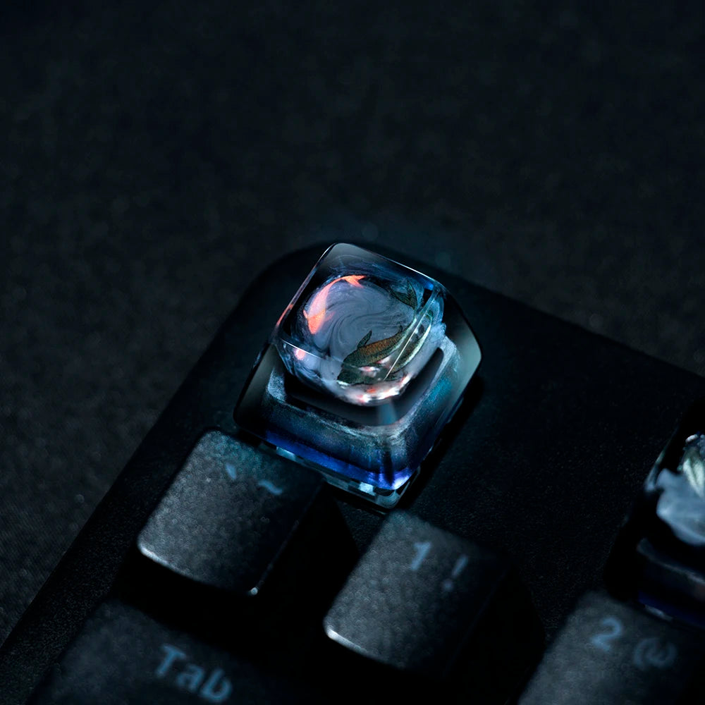Victorious 1 Piece Ice Rose/Polar Bear/Steampunk/Gear/Pond Fish/Koi/Stars Artisan Resin Keycaps ESC Mechanical Backlit Keyboard RGB Keycap