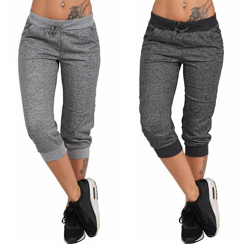 Cropped Harem pants elasticated lace-up pants with pockets (Victorious Aurora Nexus Pants)