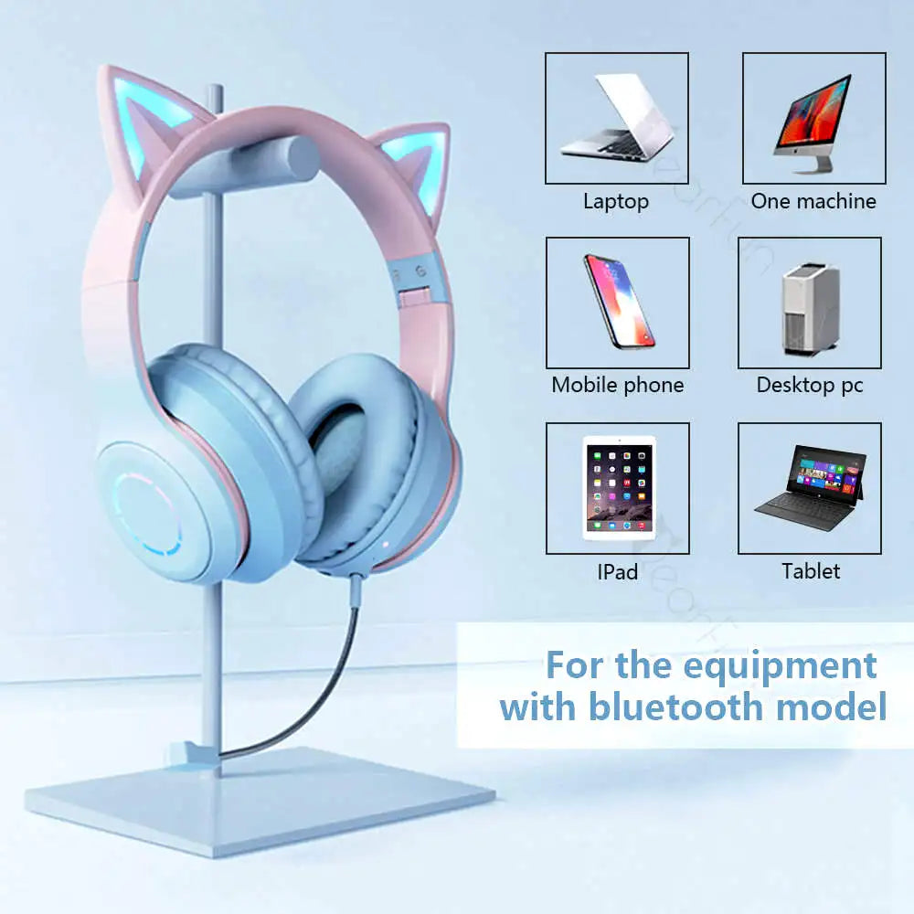 Victorious QearFun Gradient Pink Cat ear Headphones with Mic
