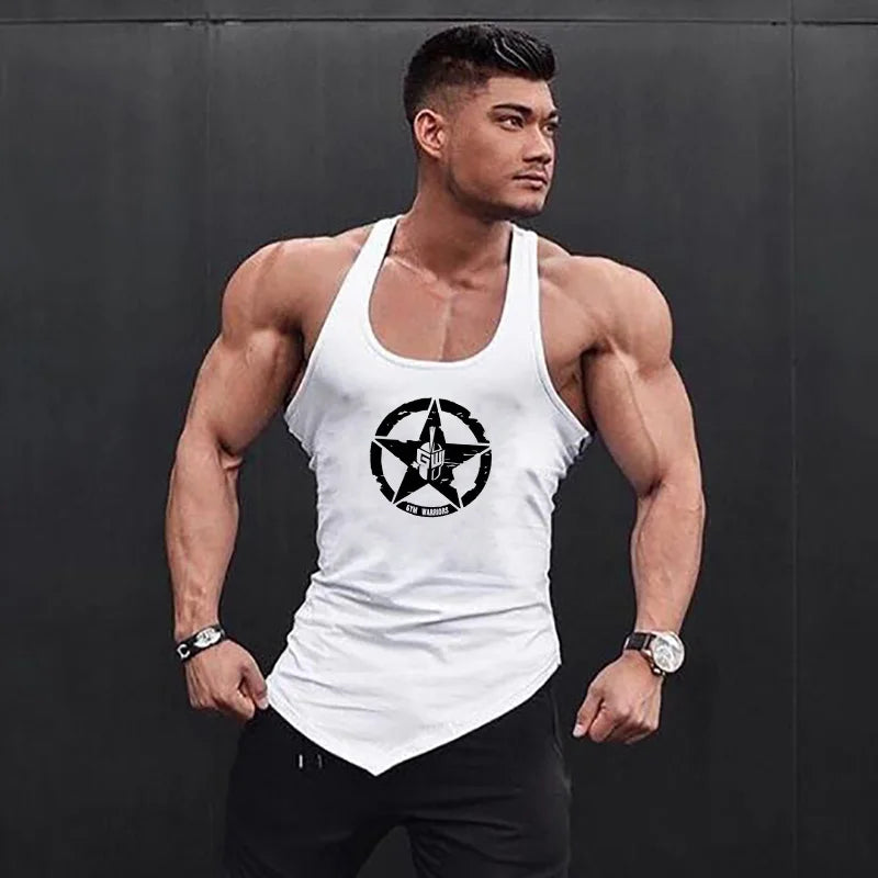 Gym Bodybuilding Muscle Tank Top/ Sleeveless Cotton Breathable Tank Top