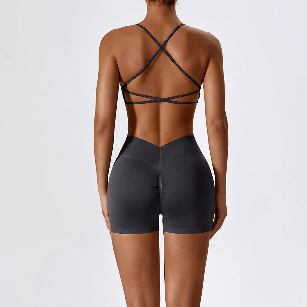 Women'S Gym Yoga Set/ Moisture Wicking Full Sets/ Short & Bra (Victorious AlpFlex)