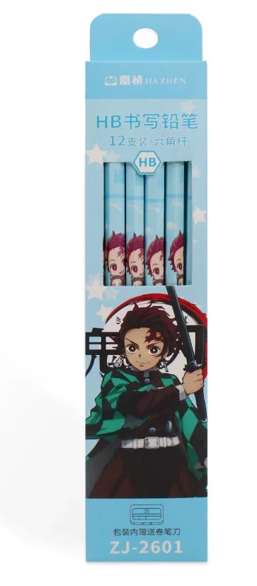 Victorious 12 Pcs Anime Demon Slayer Drawing Pencil (Wood HB)